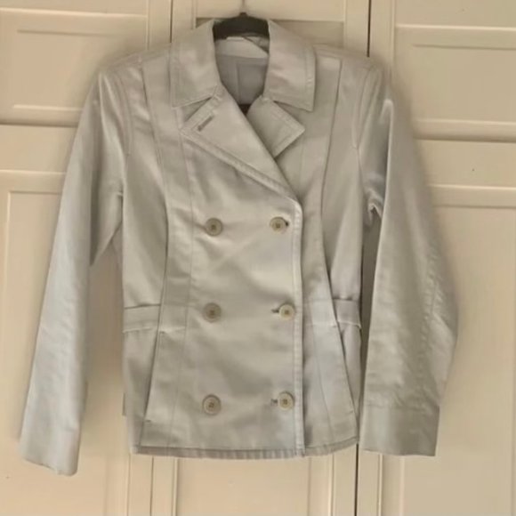 CALVIN KLEIN BABY BLUE COTTON  SHORT PEACOAT  - SZ 6 - Picture 4 of 7